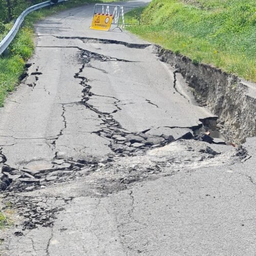 Strada crollata a Garbagna, sindaco: “La Provincia ci informerà a breve sui tempi di intervento”