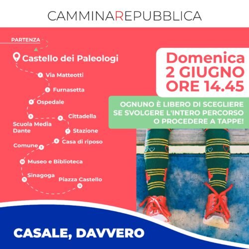 Elezioni Casale: domenica l’evento “CamminaRepubblica” promosso dalla coalizione per Riccardo Calvo