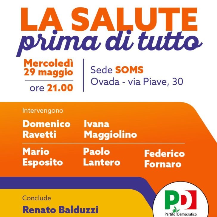 Elezioni regionali: mercoledì a Ovada incontro con i candidati Ravetti e Maggiolino sulla salute in Piemonte