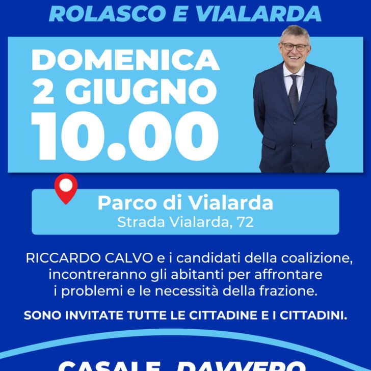Elezioni Casale: il candidato sindaco Riccardo Calvo incontra i cittadini di Rolasco e Vialarda