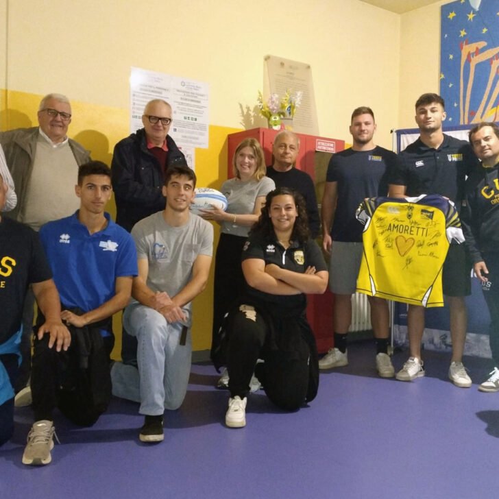 Rugby in Ospedale: visita dei giocatori e dirigenti del Cuspo all’Infantile di Alessandria
