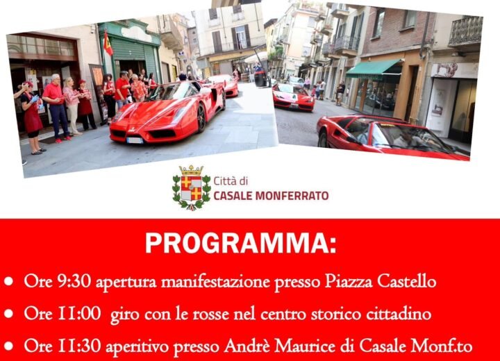 Il 19 maggio Casale si colora di rosso con l’evento della Scuderia Ferrari Club