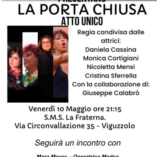 Il 10 maggio a Viguzzolo lo spettacolo “La porta chiusa” e un incontro sulla violenza contro le donne