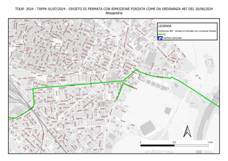 Divieti e chiusure delle vie per il passaggio del Tour de France ad Alessandria