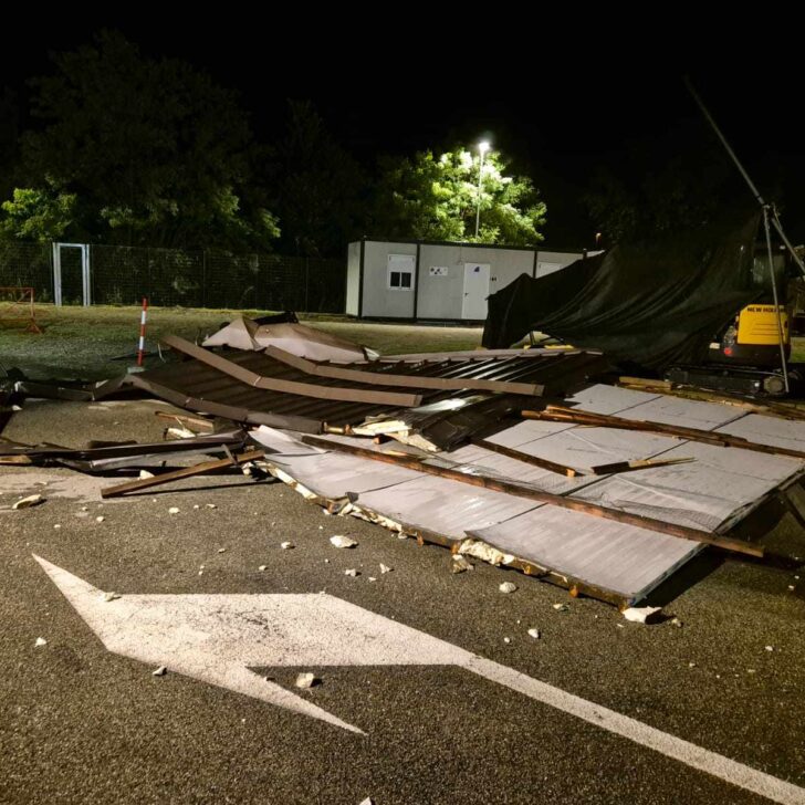 Alessandria: anche il presidio regionale della Protezione Civile danneggiato dalle forti raffiche di vento