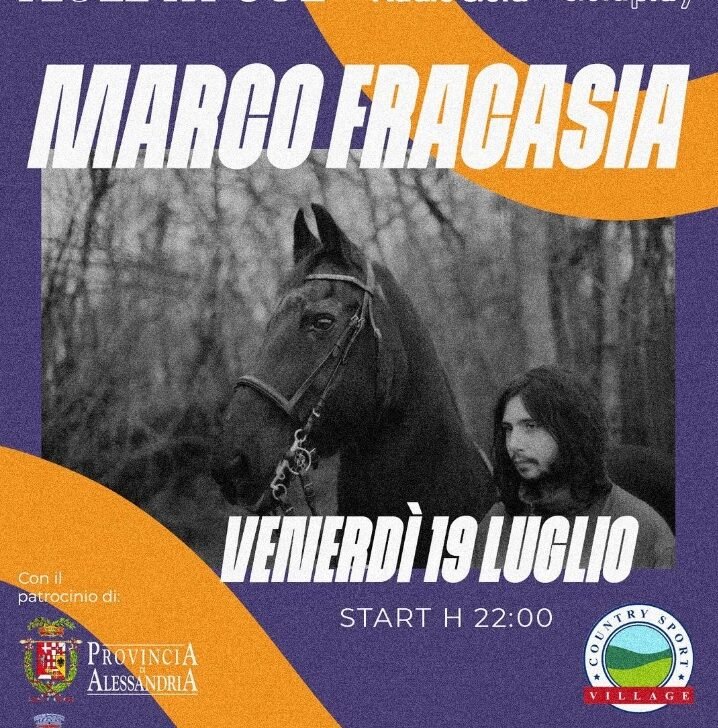 Venerdì 19 luglio Marco Fracasia live al Country Sport Village di Mirabello Monferrato