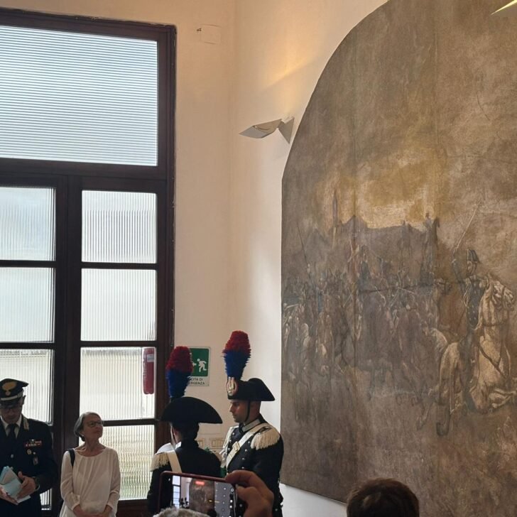 Nella Caserma dei Carabinieri di Tortona il dipinto della “Battaglia di Pastrengo” tornato al suo antico splendore