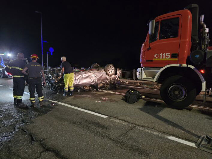 Incidente ponte Tiziano: una persona deceduta, salvata la donna a bordo