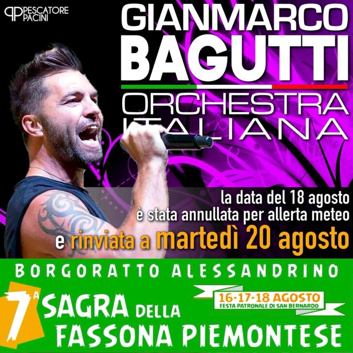 Sagra Fassona questa sera a Borgoratto: si balla con Bagutti e l’Orchestra Italiana