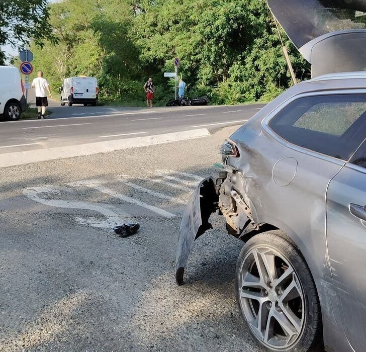 Scontro auto moto in via Frugarolo a Bosco Marengo