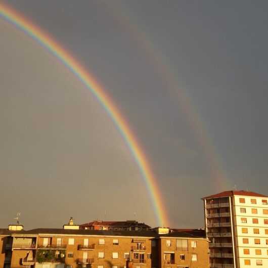 L’arcobaleno riporta il sereno nel cielo di Alessandria. Le vostre [FOTO]