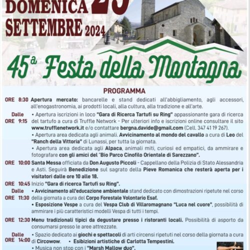 Domenica 29 settembre mercatini, spettacoli e buon cibo alla Festa della Montagna a Fabbrica Curone