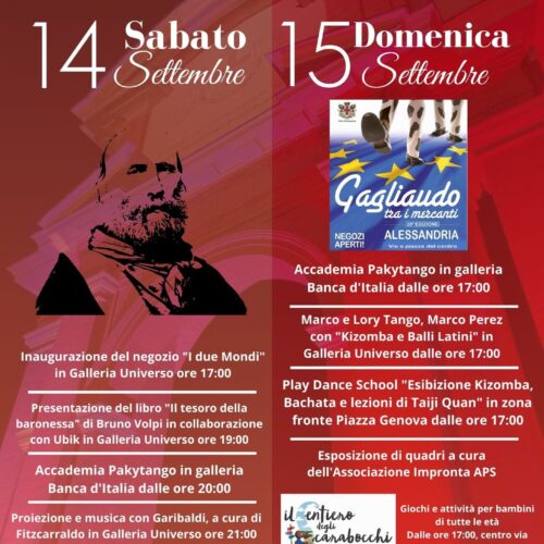 Il 14 e 15 settembre via Dante è in festa per “Gagliaudo tra i mercanti”