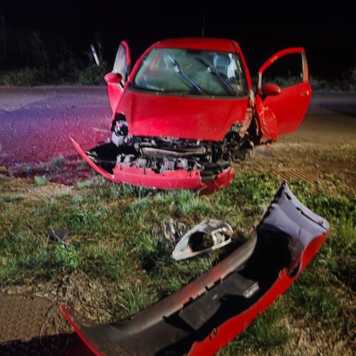 Auto fuori strada finisce contro un palo a Brignano Frascata