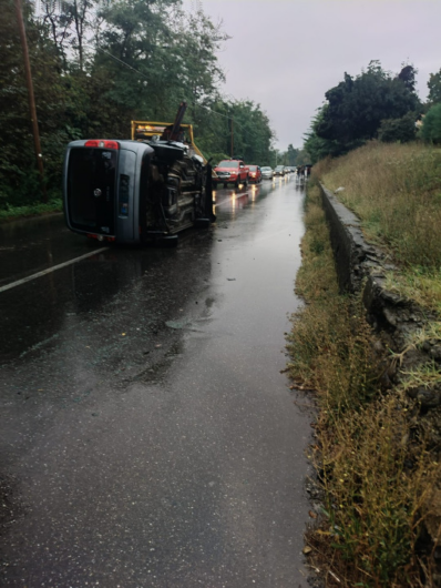 Auto si ribalta lungo la sp155 a Basaluzzo. Disagi al traffico