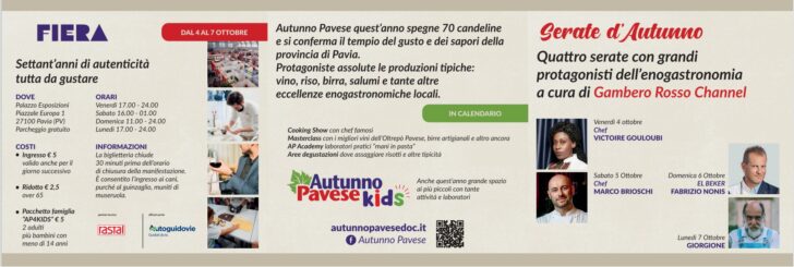 Autunno Pavese celebra i migliori prodotti del territorio e festeggia i 70 anni con quattro grandi chef