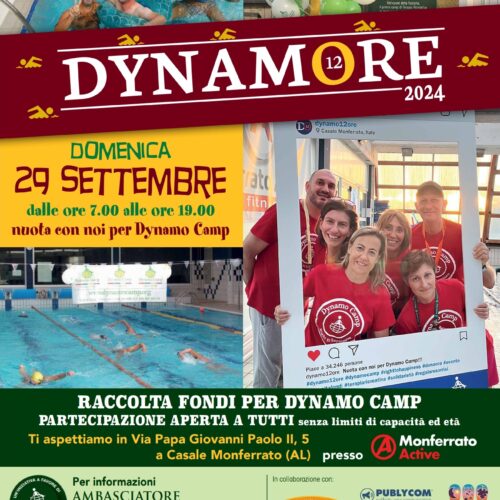 Domenica 29 settembre a Casale torna Dynamo12ore: una giornata in piscina a favore di Dynamo Camp