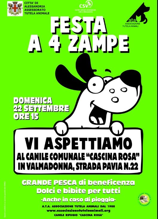 Il 22 settembre la “Festa a 4 zampe” al canile rifugio “Cascina Rosa”