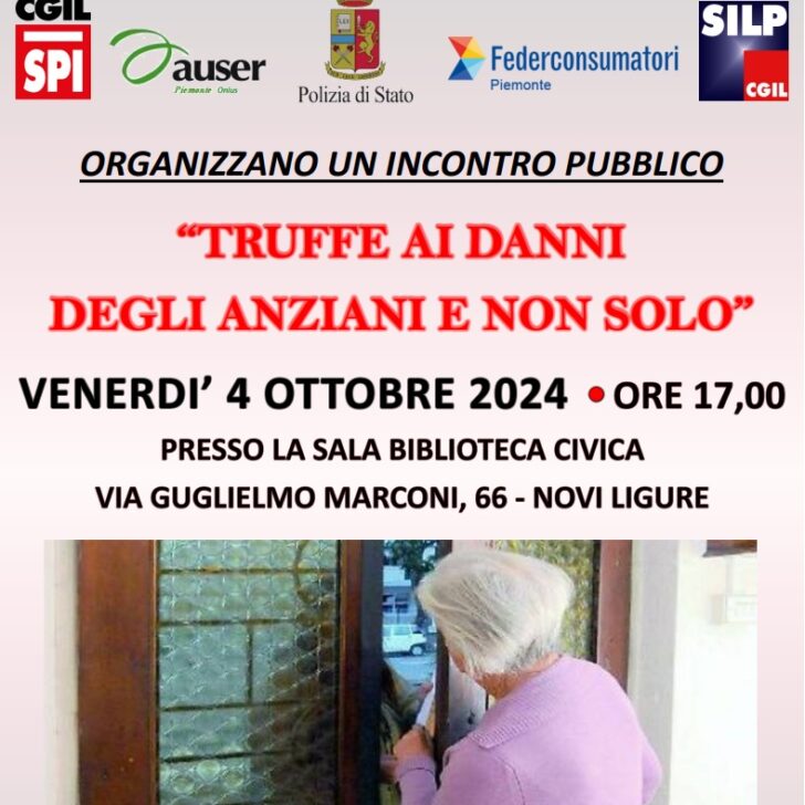 “Non ci casco”: a ottobre gli incontri contro le truffe di Spi Cgil, Federconsumatori, Auser e Polizia