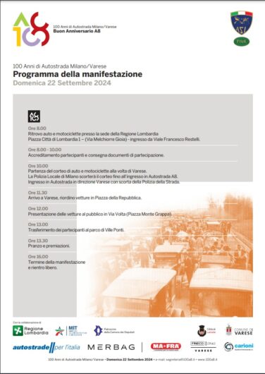 Cento anni dell’Autostrada Milano-Varese. Domenica moto e auto d’epoca festeggiano la prima autostrada