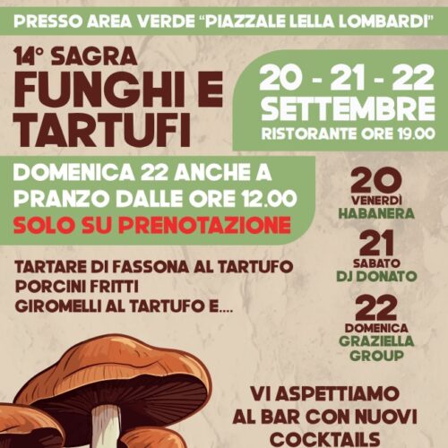 Dal 20 al 22 settembre la Sagra dei funghi e tartufi a Frugarolo