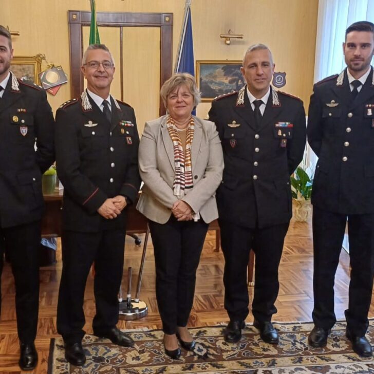 Il Prefetto De Carlini accoglie i nuovi ufficiali dei Carabinieri di Pavia