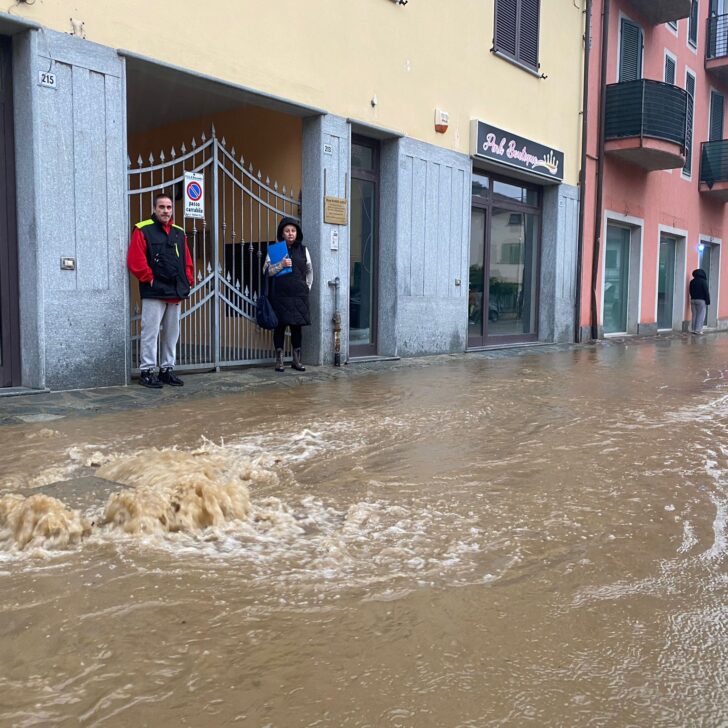 Maltempo: allagamenti a Spinetta. Via Genova chiusa da via della Libertà