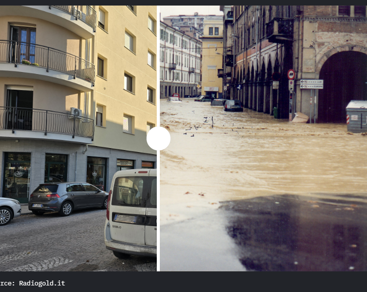 Come l’alluvione 1994 cambiò Alessandria: piazza Gobetti e spalto Rovereto ieri e oggi