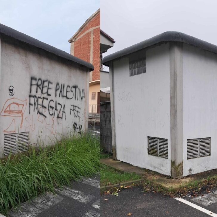 Al quartiere Cristo cancellate le scritte sulla cabina dell’Enel grazie al consigliere Bianchini