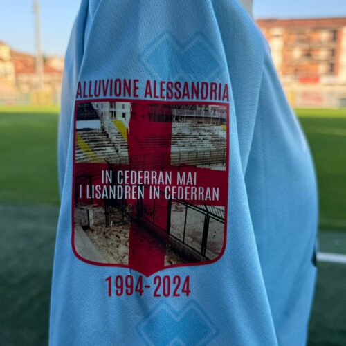 30° anniversario dell’alluvione: sulla maglia della Fc Alessandria uno stemma commemorativo