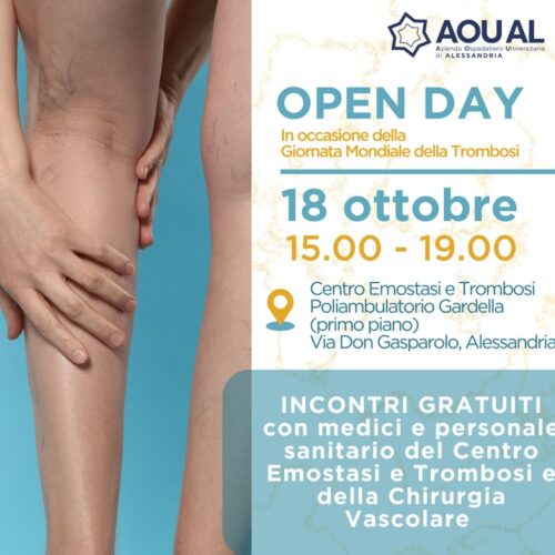 Giornata Mondiale Trombosi: open day il 18 ottobre al Centro Emostasi del Gardella