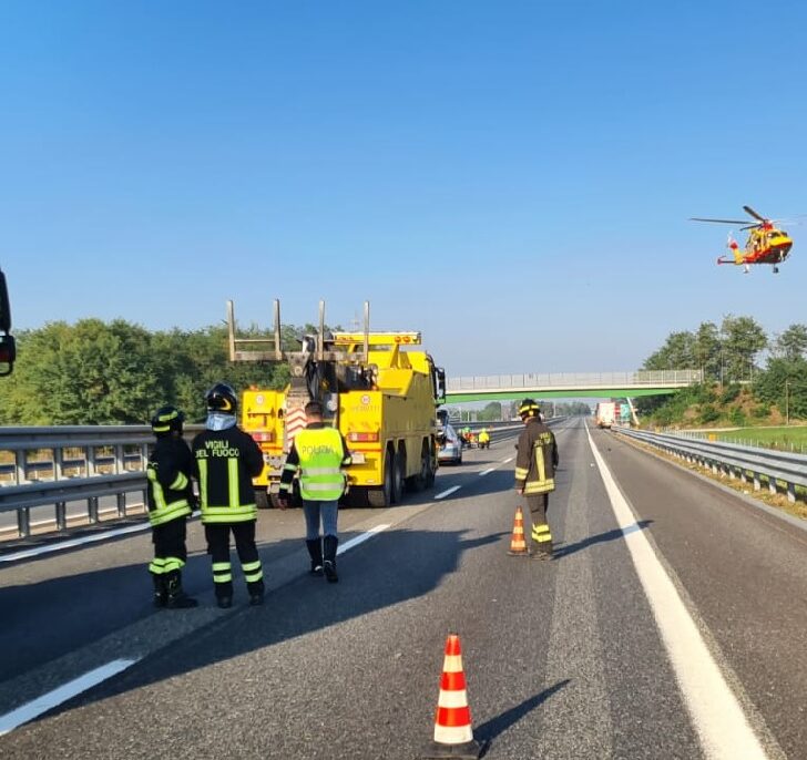 Code sull’A21 tra Tortona e Voghera dopo tamponamento tra due mezzi pesanti