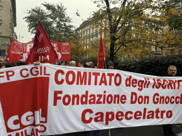 Milano, in migliaia in piazza per lo sciopero generale di Cgil e Uil