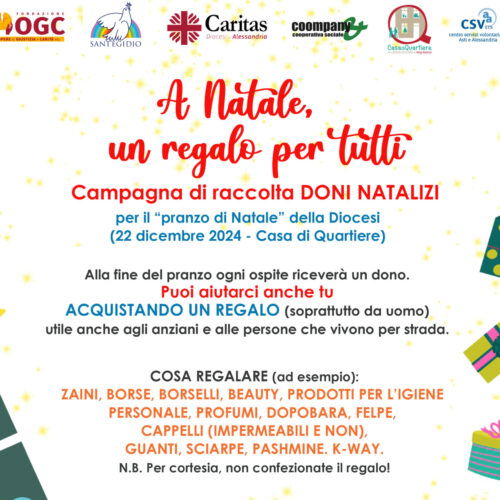 “A Natale un regalo per tutti”: parte la raccolta dei doni per chi ne ha bisogno