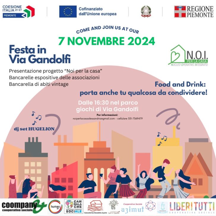 Ad Alessandria la presentazione del progetto “N.O.I. per la casa” nell’area giochi di via Gandolfi