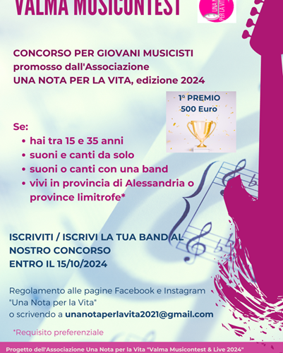 Torna il contest “Una nota per la vita”: musica pop e festa a Valmadonna