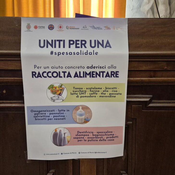 Sabato 14 dicembre a Pavia la giornata della “Raccolta alimentare”