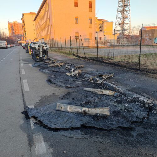 Quattro cassonetti in fiamme in via Bonardi ad Alessandria