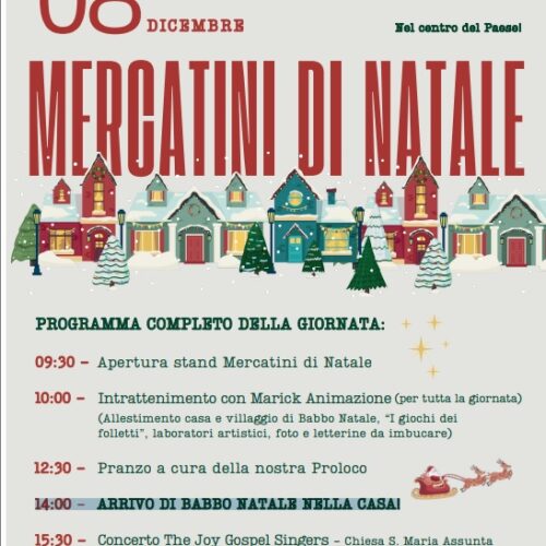 Domenica 8 dicembre i Mercatini di Natale a Borgoratto