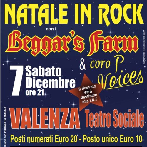 Il 7 dicembre “Natale in rock” al Teatro Sociale di Valenza a sostegno della Lilt