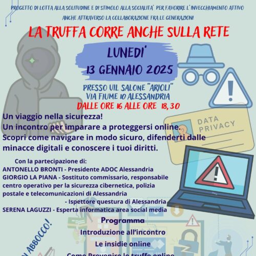 Lunedì 13 un convegno per evitare le truffe in rete