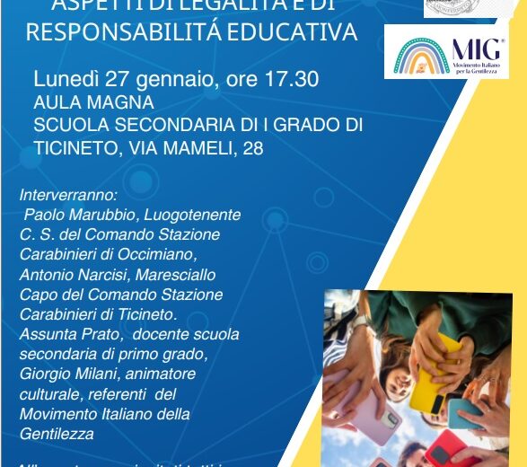 Lunedì a Ticineto un incontro sul web e responsabilità educativa per genitori e figli