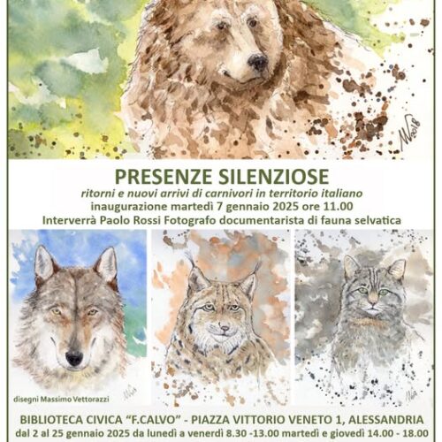 Nelle sale della biblioteca di Alessandria la mostra “Presenze silenziose” sugli equilibri del mondo animale