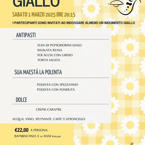 Sabato 1° marzo la “Cena in giallo” della Pro Loco di Valenza