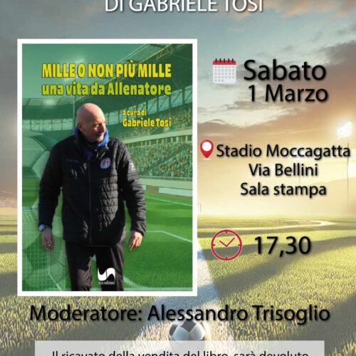 Sabato allo stadio Moccagatta la presentazione del libro di mister Gabriele Tosi