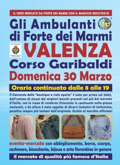 Domenica 30 marzo gli Ambulanti di Forte dei Marmi a Valenza