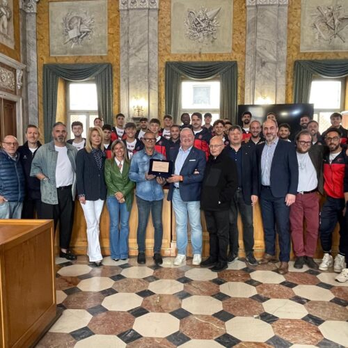 La Valenzana Mado neopromossa in serie D ricevuta in Comune dal sindaco Oddone e dalla giunta