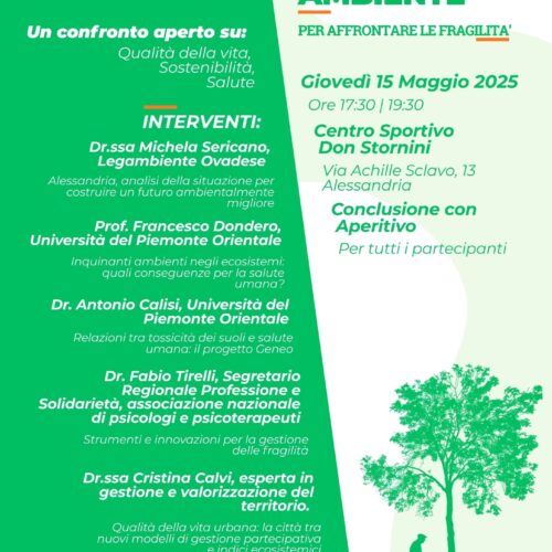 Alessandria e Ambiente: il 15 maggio un confronto aperto su qualità della vita, sostenibilità e salute