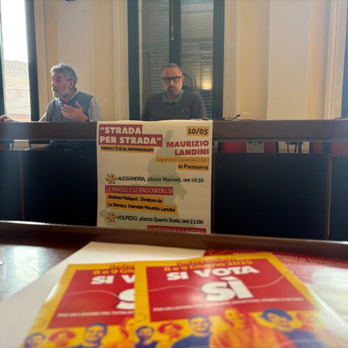 “Cinque Sì per il Lavoro”: la Cgil lancia la campagna referendaria ad Alessandria con Maurizio Landini