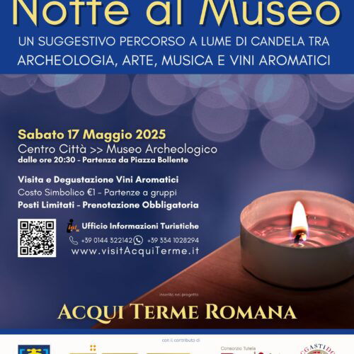 Notte Europea dei Musei. Il 17 maggio ad Acqui un viaggio a lume di candela tra storia, arte e vini d’eccellenza